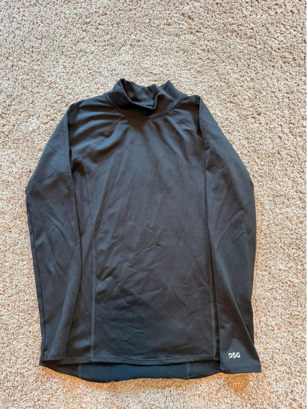 DSG Black Long Sleeve Mock Neck Top with Logo